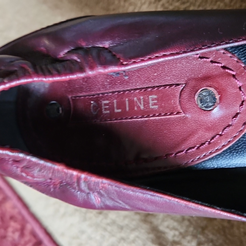 Celine Burgundy Women's Heels - Picture 6 of 10
